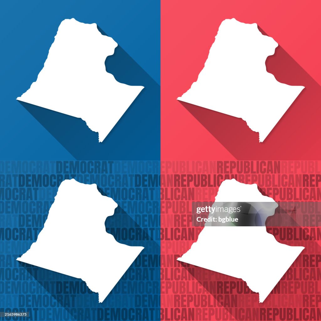 Loudoun County, Virginia. Maps on blue and red backgrounds