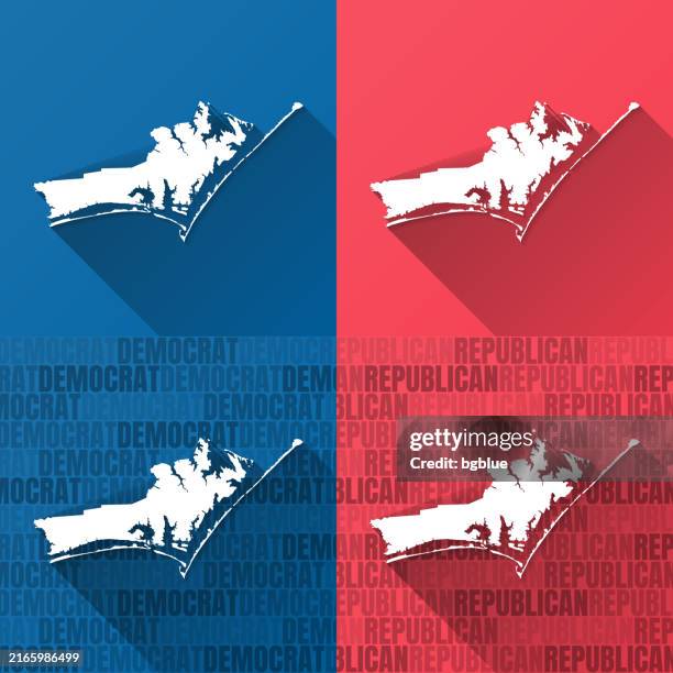 carteret county, north carolina. maps on blue and red backgrounds - beaufort north carolina stock illustrations