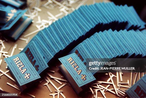 Photo taken on August 19, 1994 at the Mazères factory of a ream of cigarette paper sleeves from the French papermaker Rizla-Croix. Created in 1874,...