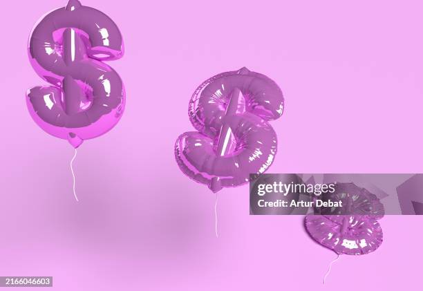 dollar symbol balloon deflated after economic crisis - devaluation stock pictures, royalty-free photos & images