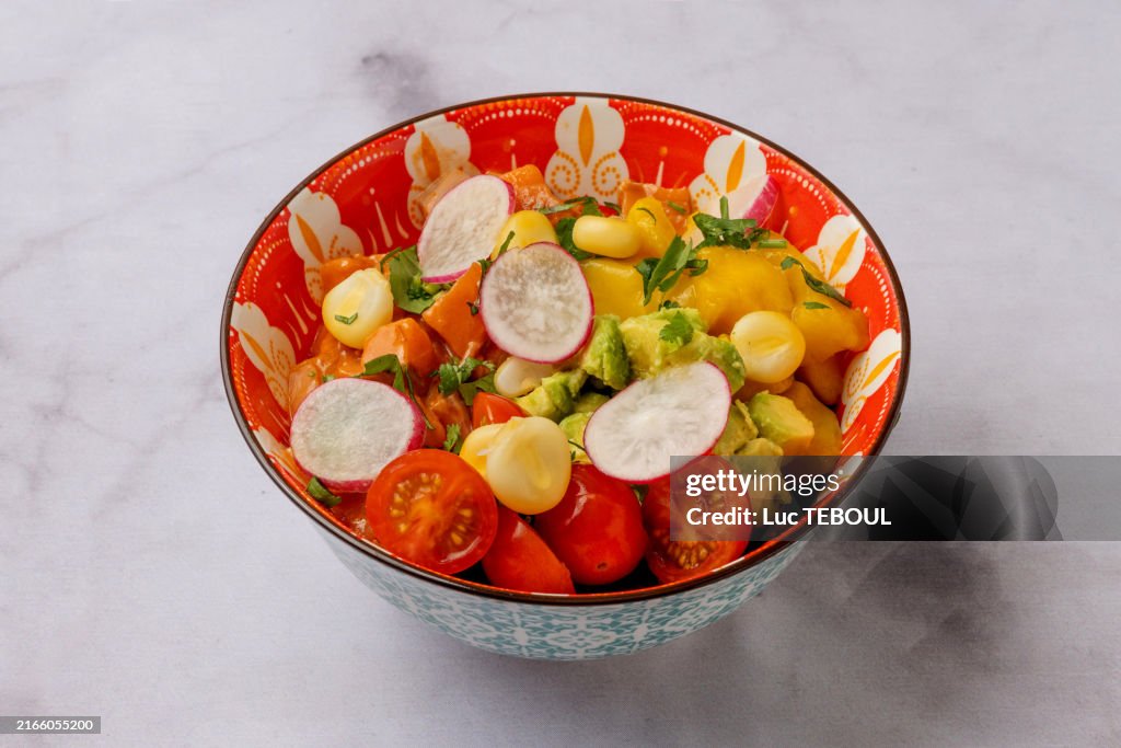 Salmon and vegetable salad