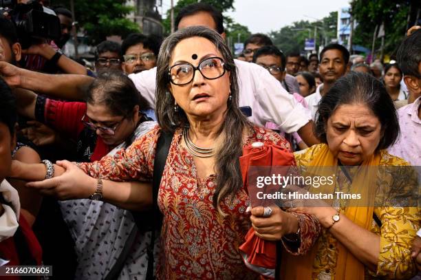 Film director Aparna Sen along with educationists, intellectuals participate in a protest rally in solidarity with agitating doctors and other...