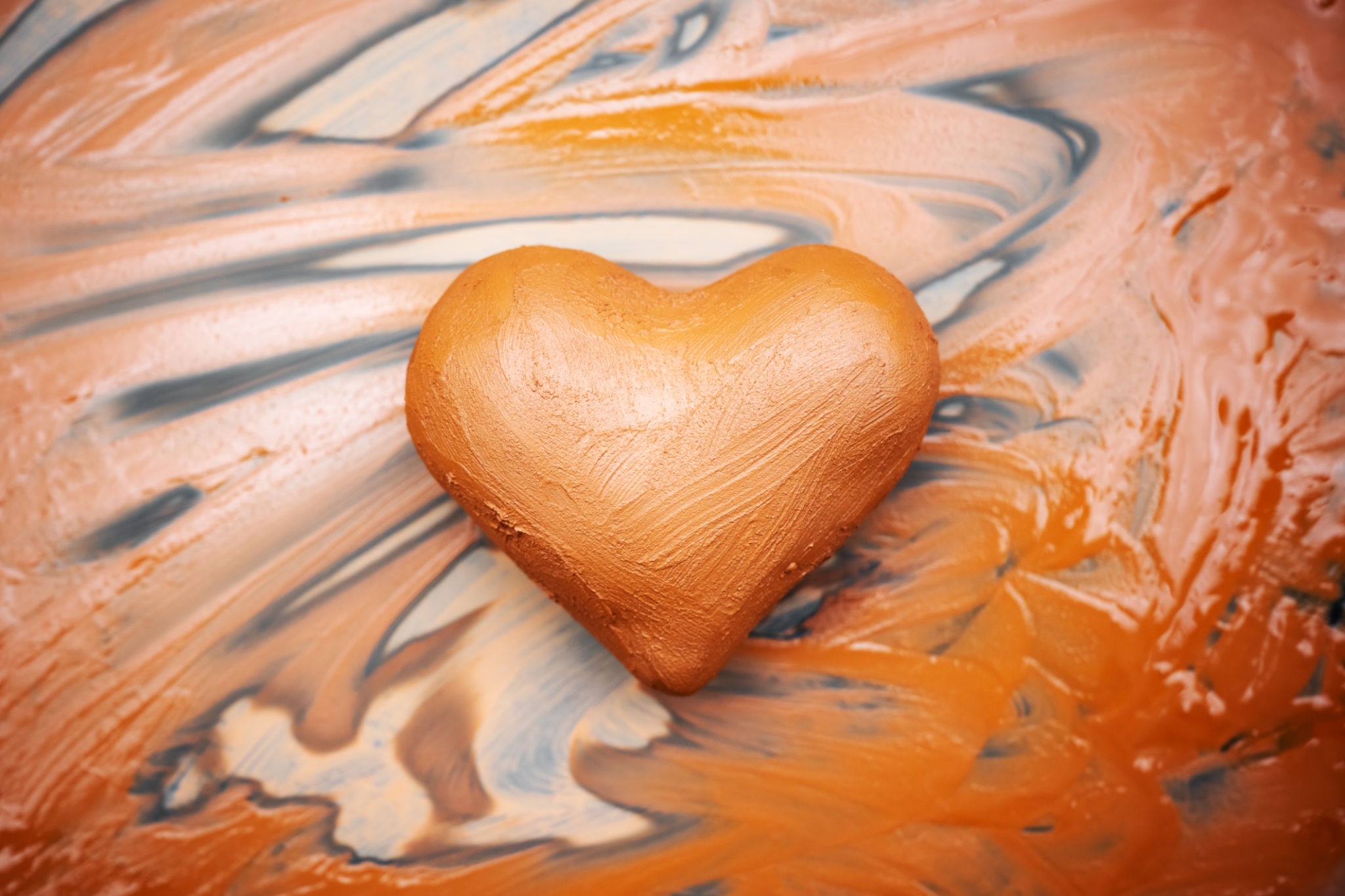 Heart made of potter's clay Heart made of potter's clay