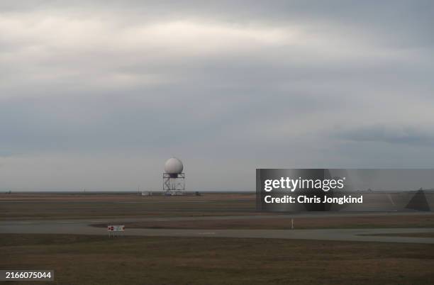 doppler radar station on airport land - weather radar stock pictures, royalty-free photos & images