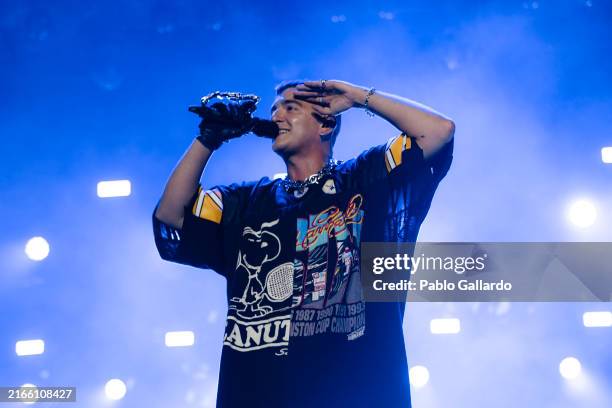 Singer Recycled J performs on stage at the Motel Fortuna Festival at Malaga Forum on August 09, 2024 in Malaga, Spain.