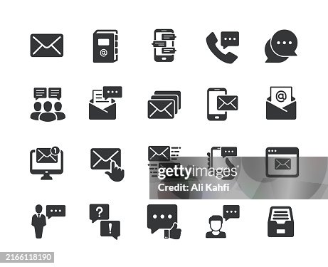 Communication solid icons. Containing e-mail, chat, dialogue, speaking solid icons collection. Vector illustration. For website design, logo, app, template, ui, etc. Communication solid icons. Containing e-mail, chat, dialogue, speaking solid icons collection. Vector illustration. For website design, logo, app, template, ui, etc.