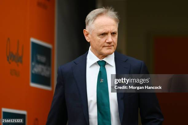 Wallabies head coach, Joe Schmidt walks out of the sheds ahead of The Rugby Championship match between Australia Wallabies and South Africa...