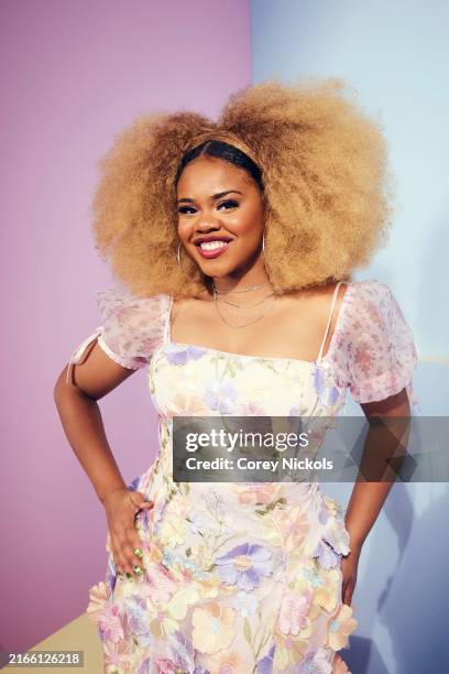 Dara Reneé of "Descendants: The Rise of Red" poses in the IMDb Official Portrait Studio at D23 2024 at Honda Center on August 09, 2024 in Anaheim,...