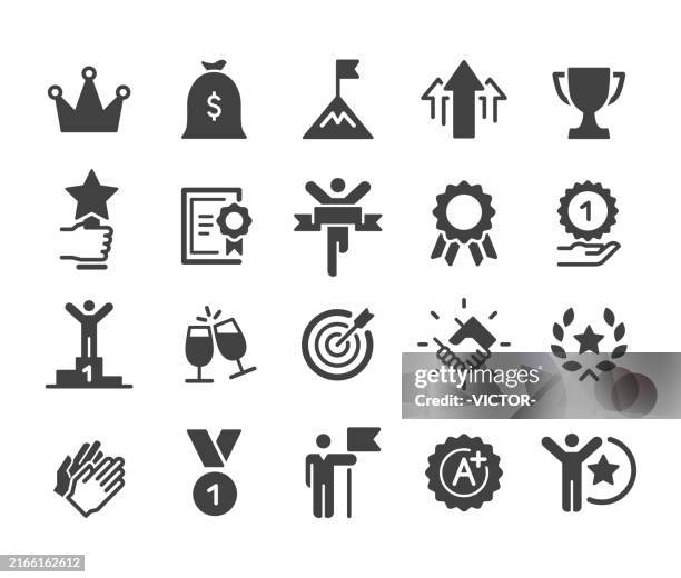ilustrações de stock, clip art, desenhos animados e ícones de success icons - classic series - troféu