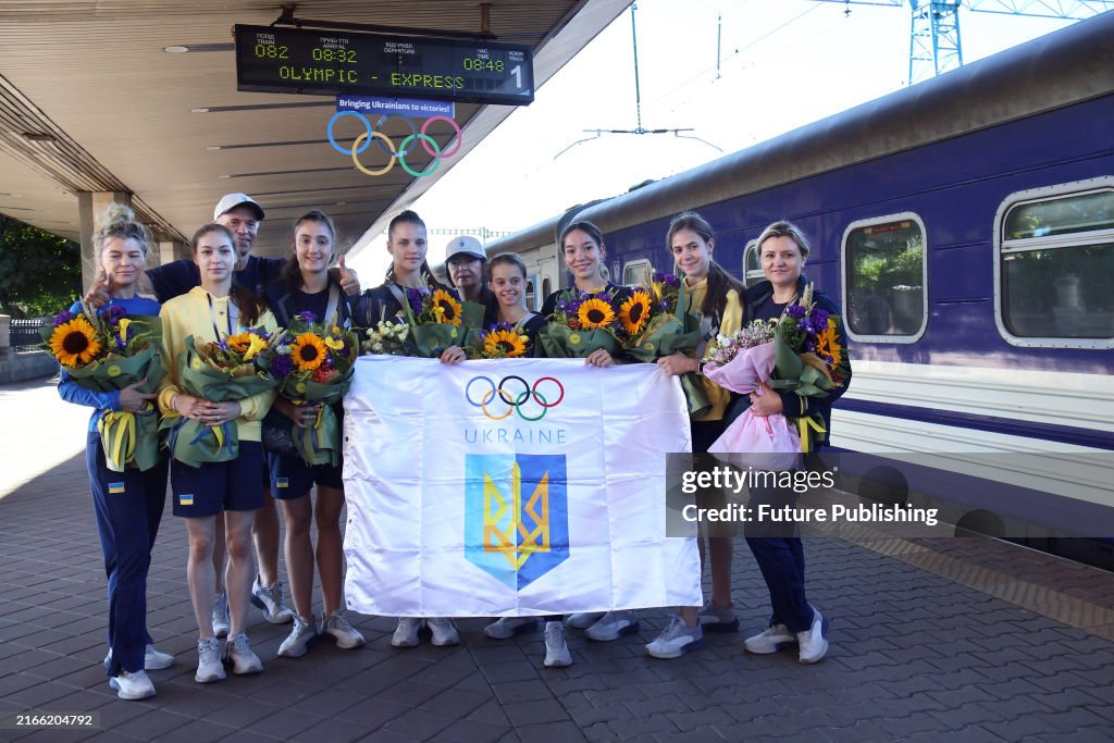 Ukrainian Rhythmic Gymnasts Return From Paris 2024 Olympic Games