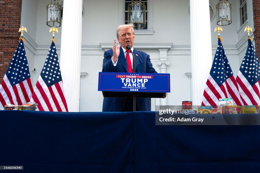 Republican Presidential Candidate Donald Trump Holds News Conference In Bedminster, New Jersey