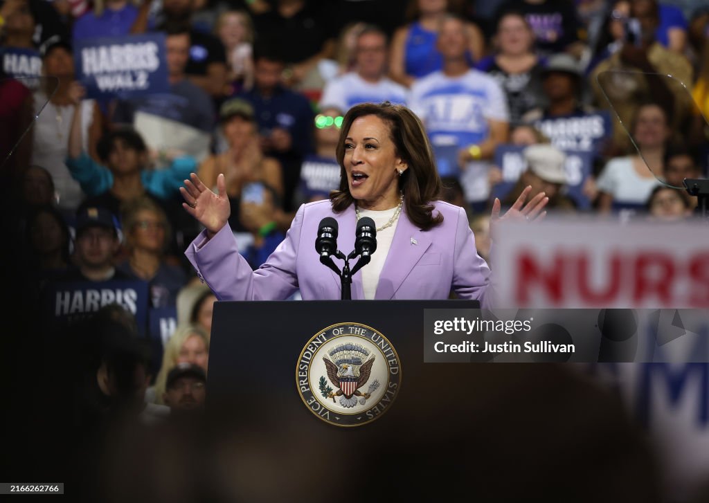 Kamala Harris And Tim Walz Hold Presidential Campaign Rally In Las Vegas