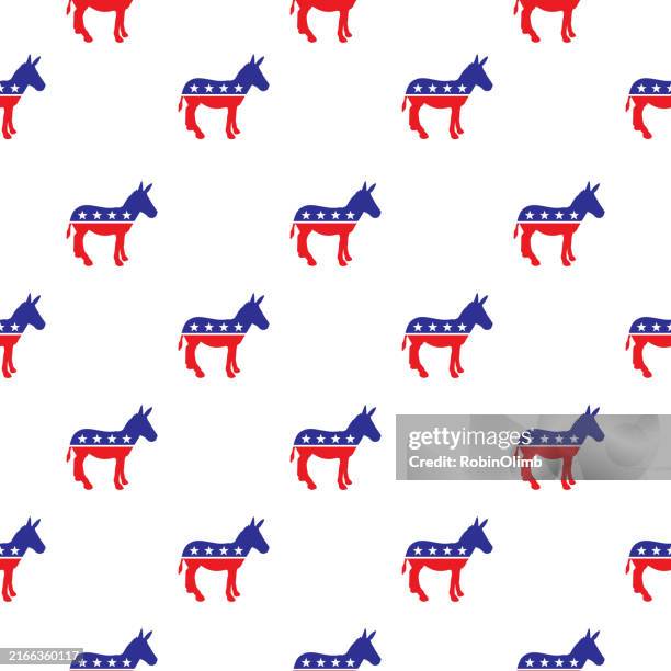 democratic donkey icon seamless pattern - donkey stock illustrations