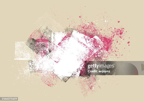 pink, white and black grunge textures background - stencil stock illustrations
