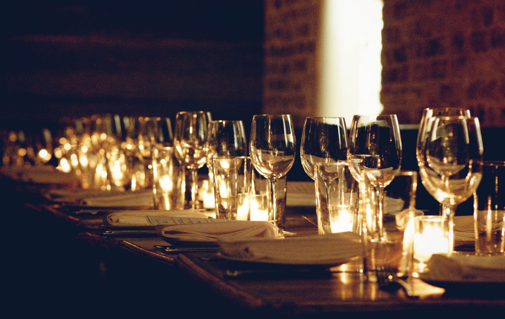 table setting candle