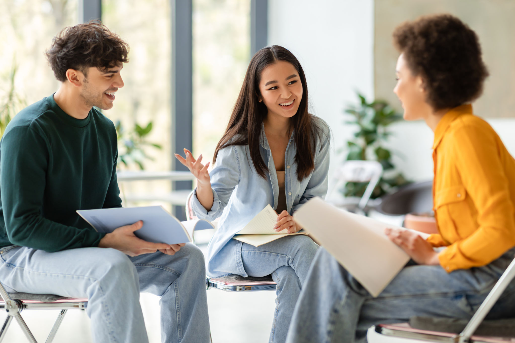 students discussing ideas