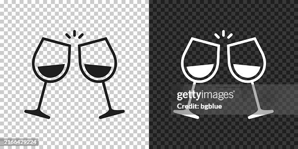 Two wine glasses. Icon for design on blank background Two wine glasses. Icon for design on blank background