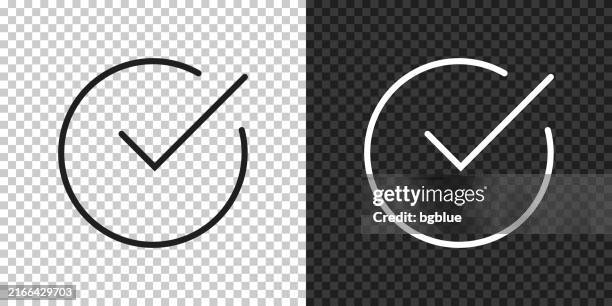 ilustrações, clipart, desenhos animados e ícones de marca de seleção. ícone para design em fundo em branco - ilustração de linha fina