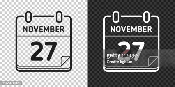 november 27. icon for design on blank background - number 27 stock illustrations
