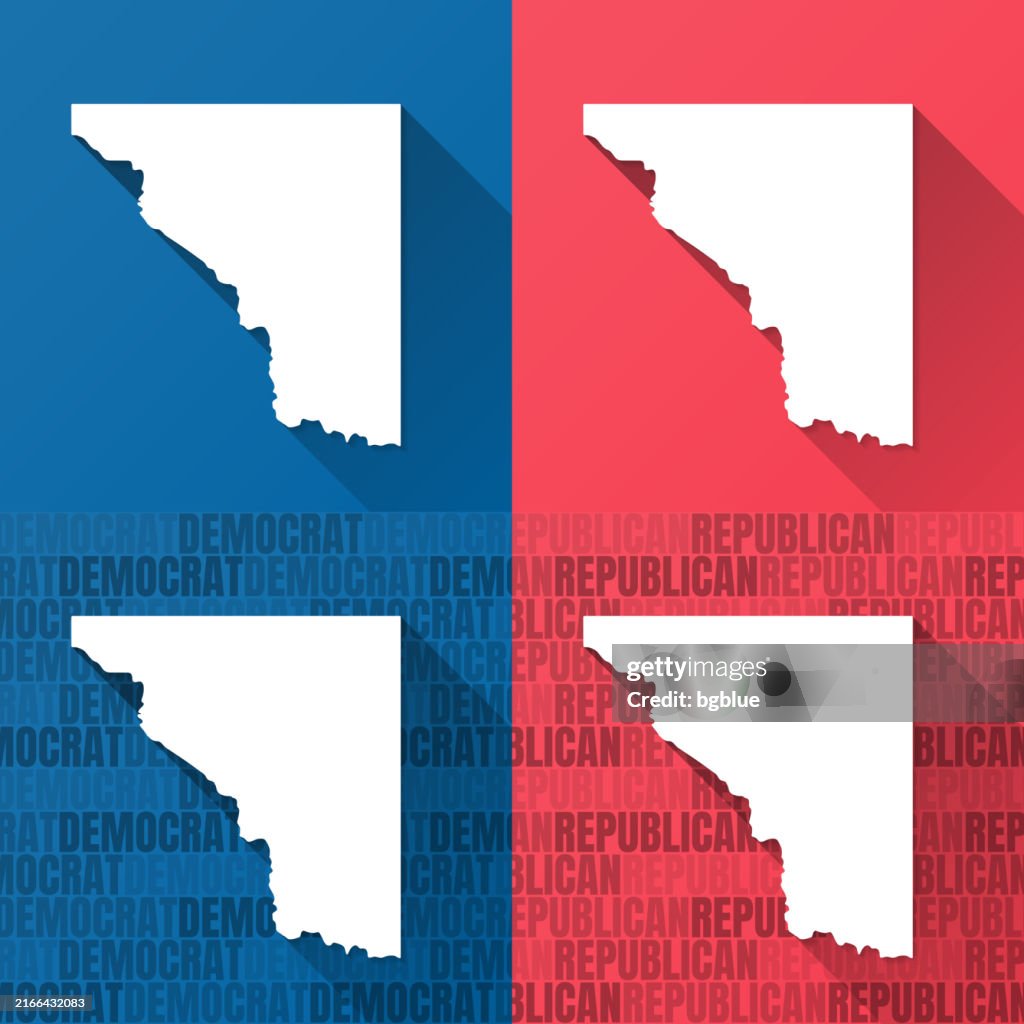 Cleveland County, Oklahoma. Maps on blue and red backgrounds