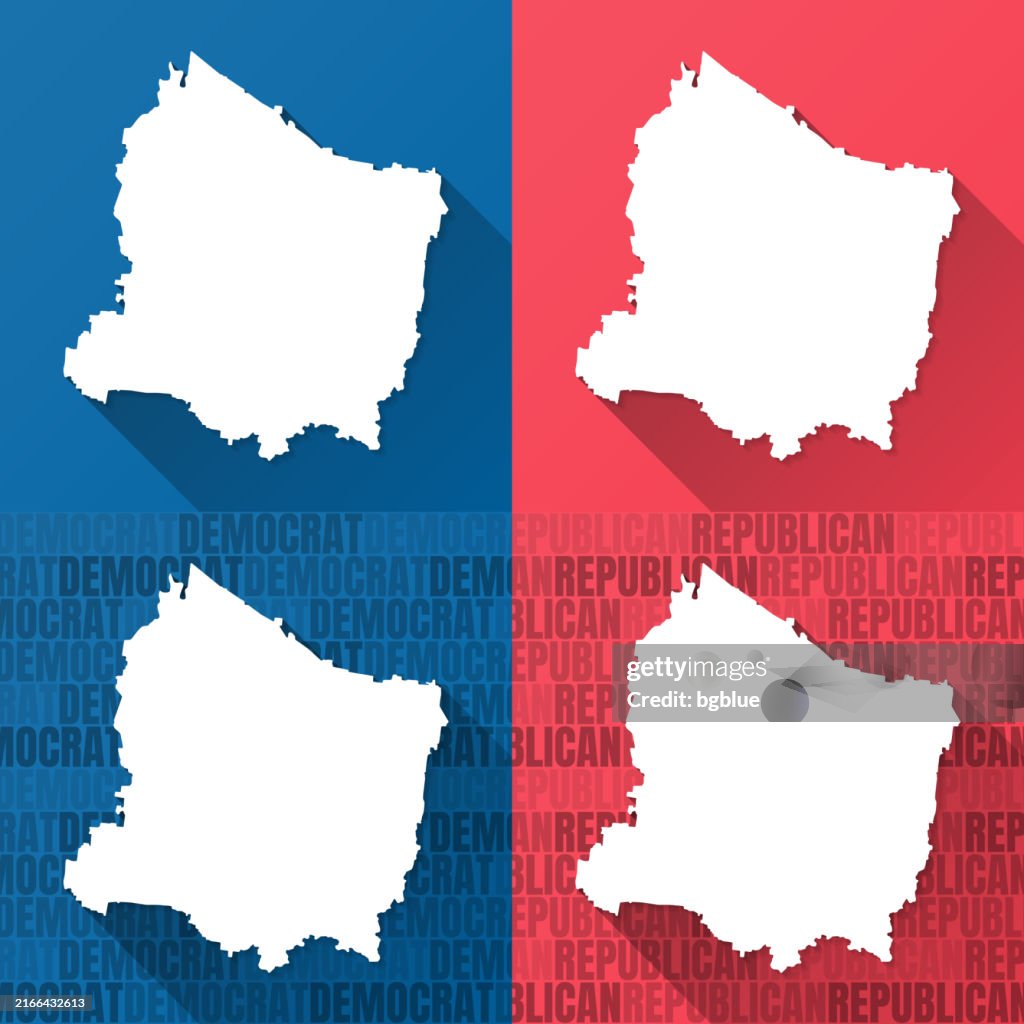 Rutherford County, Tennessee. Maps on blue and red backgrounds