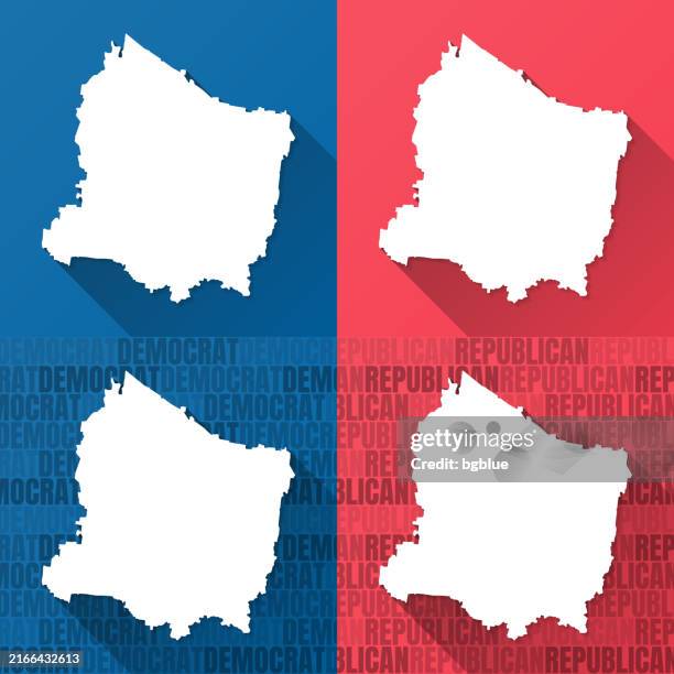 rutherford county, tennessee. maps on blue and red backgrounds - murfreesboro tennessee stock illustrations