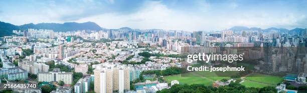 panoramic view of kowloon tong, prince edward and shek kip mei district, hong kong - kowloon stock pictures, royalty-free photos & images