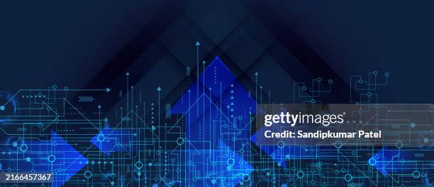 circuit board blue technology background.vector abstract technology background - brain science background stock illustrations