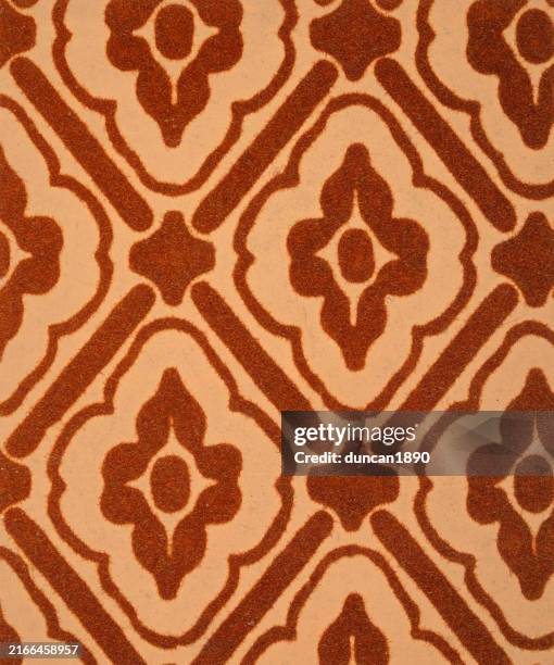 illustrations, cliparts, dessins animés et icônes de motifs d’art décoratif victorien, motif floral géométrique, conception de motif de couche de troupeau, années 1840 19ème siècle - arts décoratifs