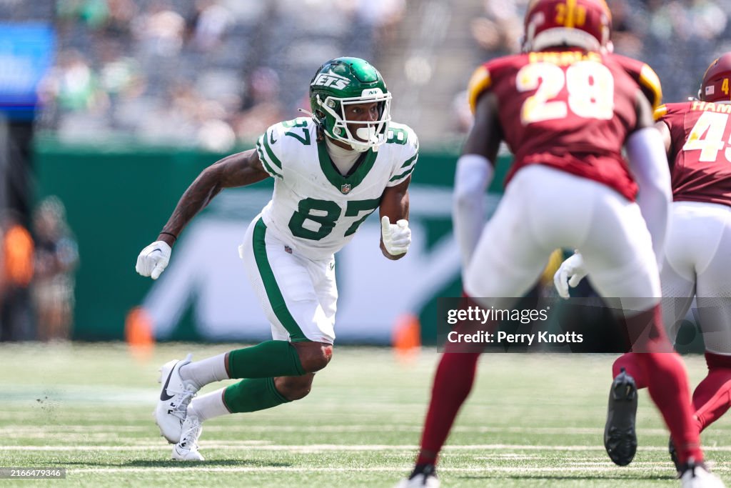 Linebacker Marcus Riley Marcus Riley of the New York Jets runs a route during an NFL football ...