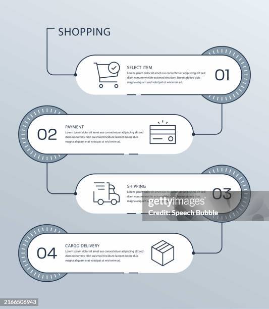 shopping vector infographic design - selecting stock illustrations