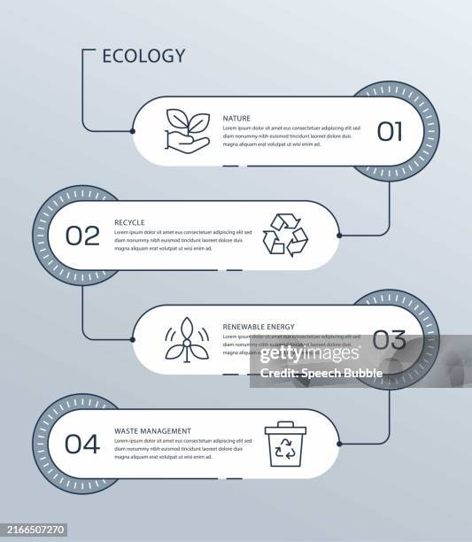 ecology vector infographic design - tree progression icons stock illustrations