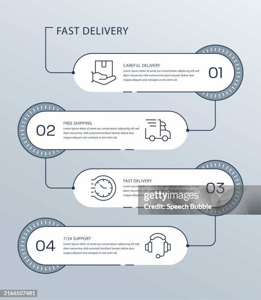 fast delivery vector infographic design - express delivery stock illustrations