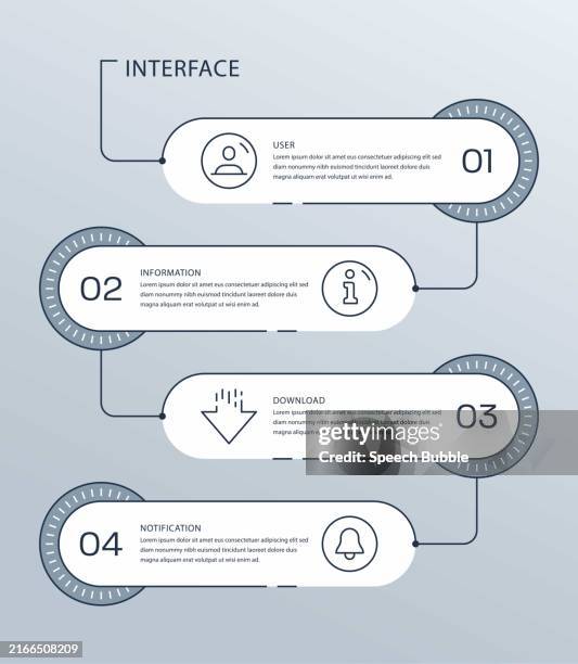interface vector infographic design - dashboard screen stock illustrations