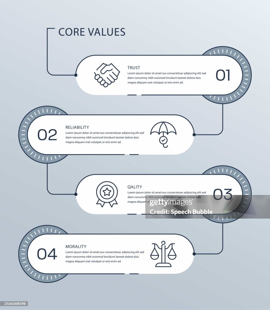 Basic Core Values Graphics Core Values Vector Infographic Design High-Res Vector Graphic - Getty ...