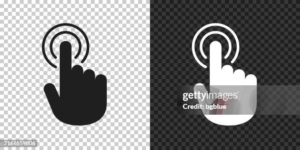stockillustraties, clipart, cartoons en iconen met hand touch - click. icon for design on blank background - duwen