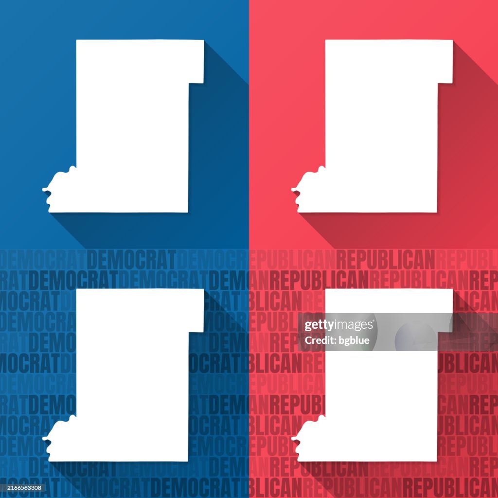 Vigo County, Indiana. Maps on blue and red backgrounds