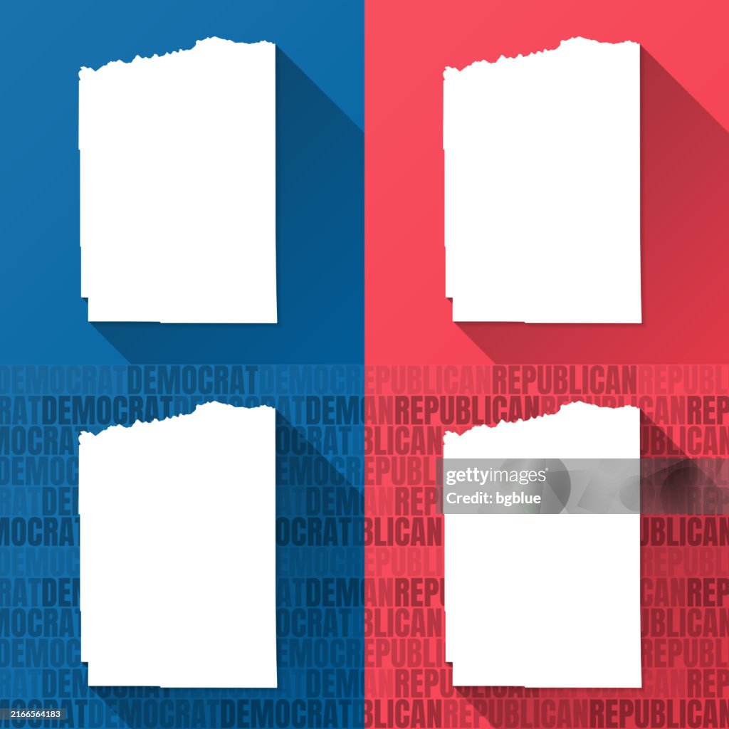 Duchesne County, Utah. Maps on blue and red backgrounds