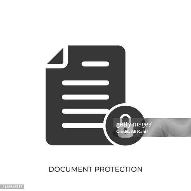 document protection glyph solid icon. solid icon that can be applied anywhere, simple, pixel perfect and modern style - verification code stock illustrations