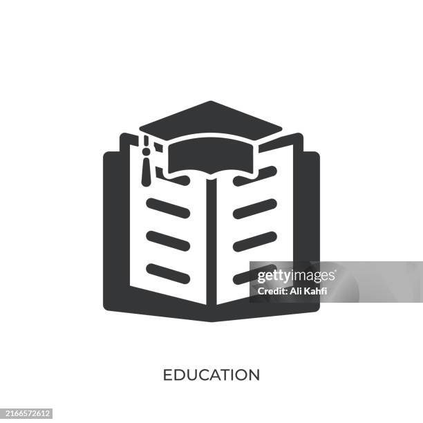 education glyph solid icon. solid icon that can be applied anywhere, simple, pixel perfect and modern style - efficient building stock illustrations
