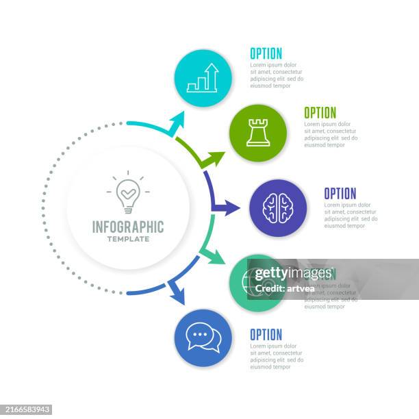infographic elements 5 steps - pie chart 8 stock illustrations