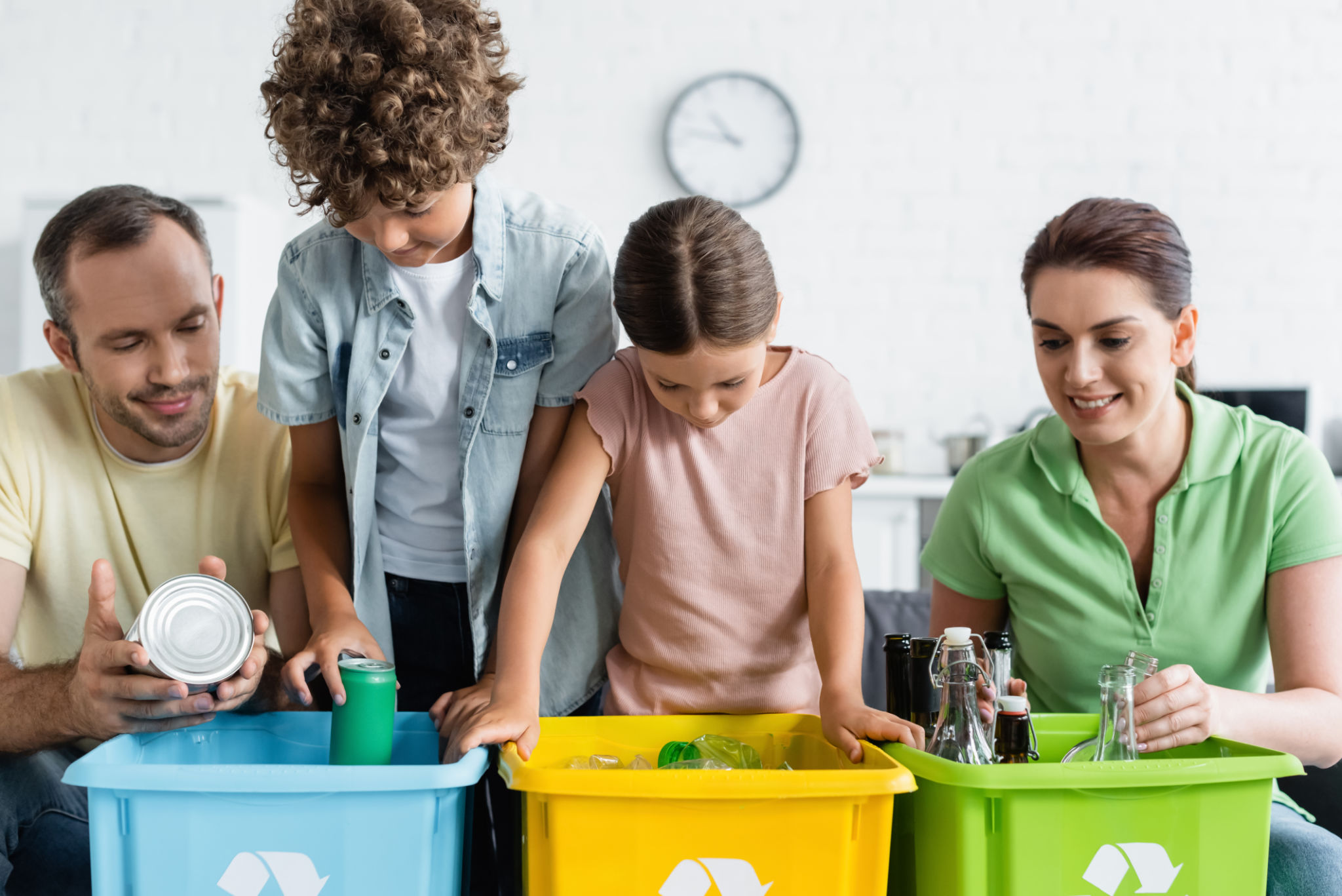 school recycling bins