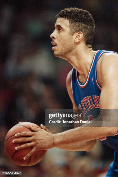 Brad Daugherty, Center for the Cleveland Cavaliers prepares to make a free throw shot during Game 2 of the NBA Eastern Conference Finals basketball...