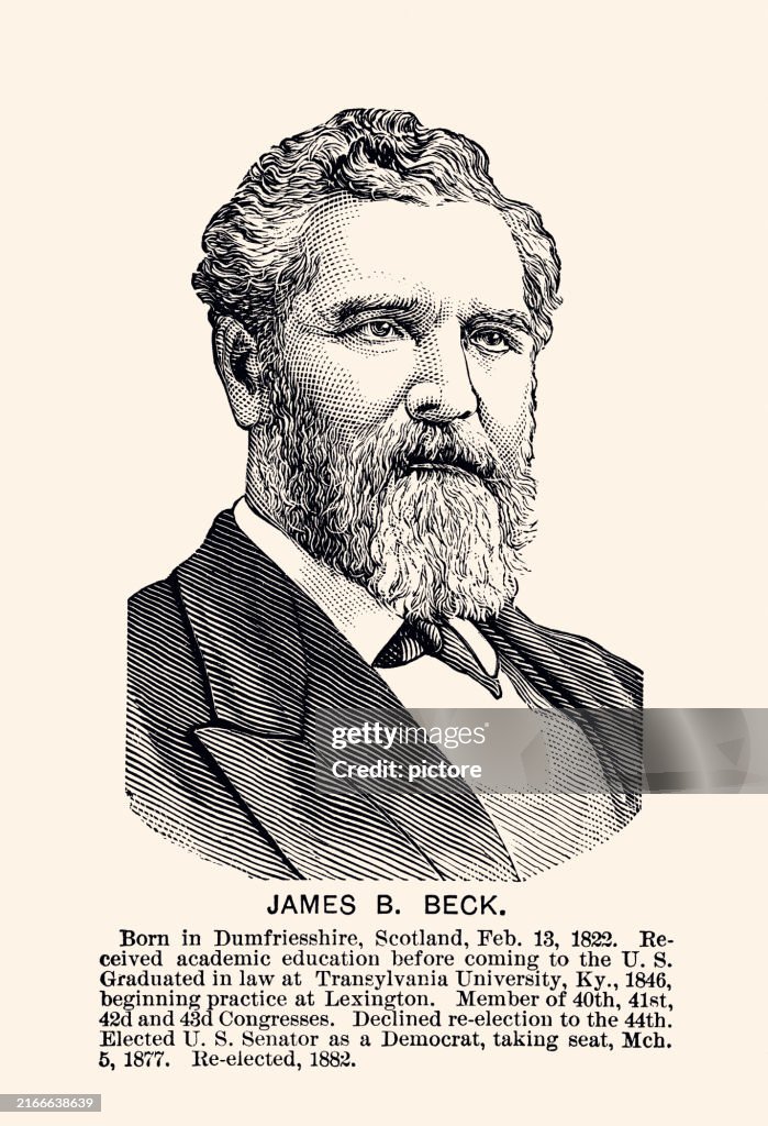 JAMES B. BECK 1822-1890 : REPRESENTANTE ESCOCÉS-ESTADOUNIDENSE DE LOS ESTADOS UNIDOS Y SENADOR DE KENTUCKY XXXL