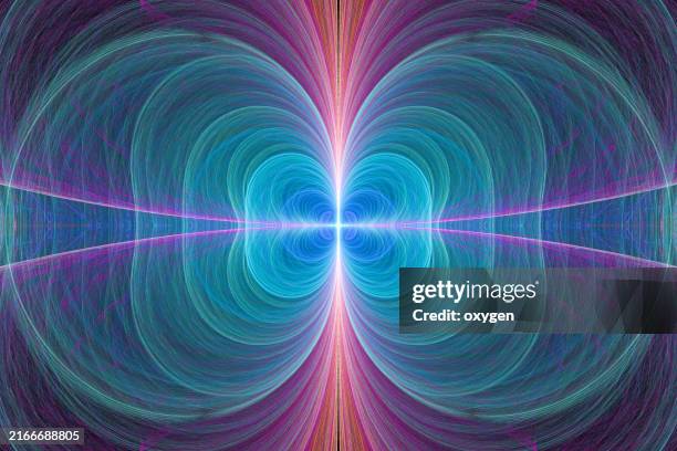 Symmetrical Blue And Purple Energy Waves With Radiant Center A Visually ...