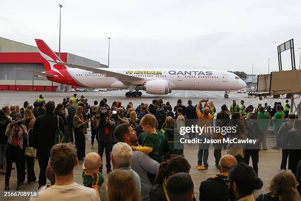 Australia's Olympic Games Athletes Charter Flight Arrival Australia's Olympic Games Athletes Charter Flight Arrival