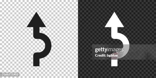direction arrow going around. icon for design on blank background - curved arrow transparent background stock illustrations