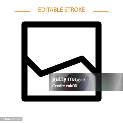 Chart Thin Line Icon - Editable Stroke Chart Thin Line Icon - Editable Stroke