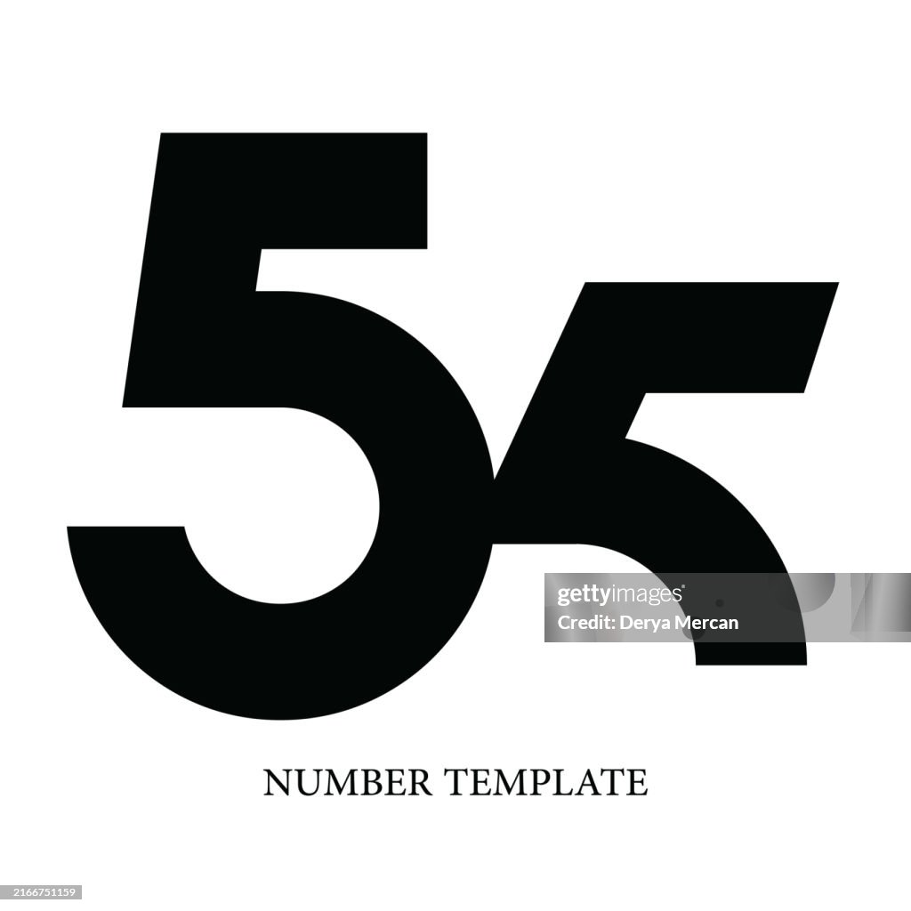 55 Vector Number Number 55anniversary Stock Illustration Number Template Design Vector ...