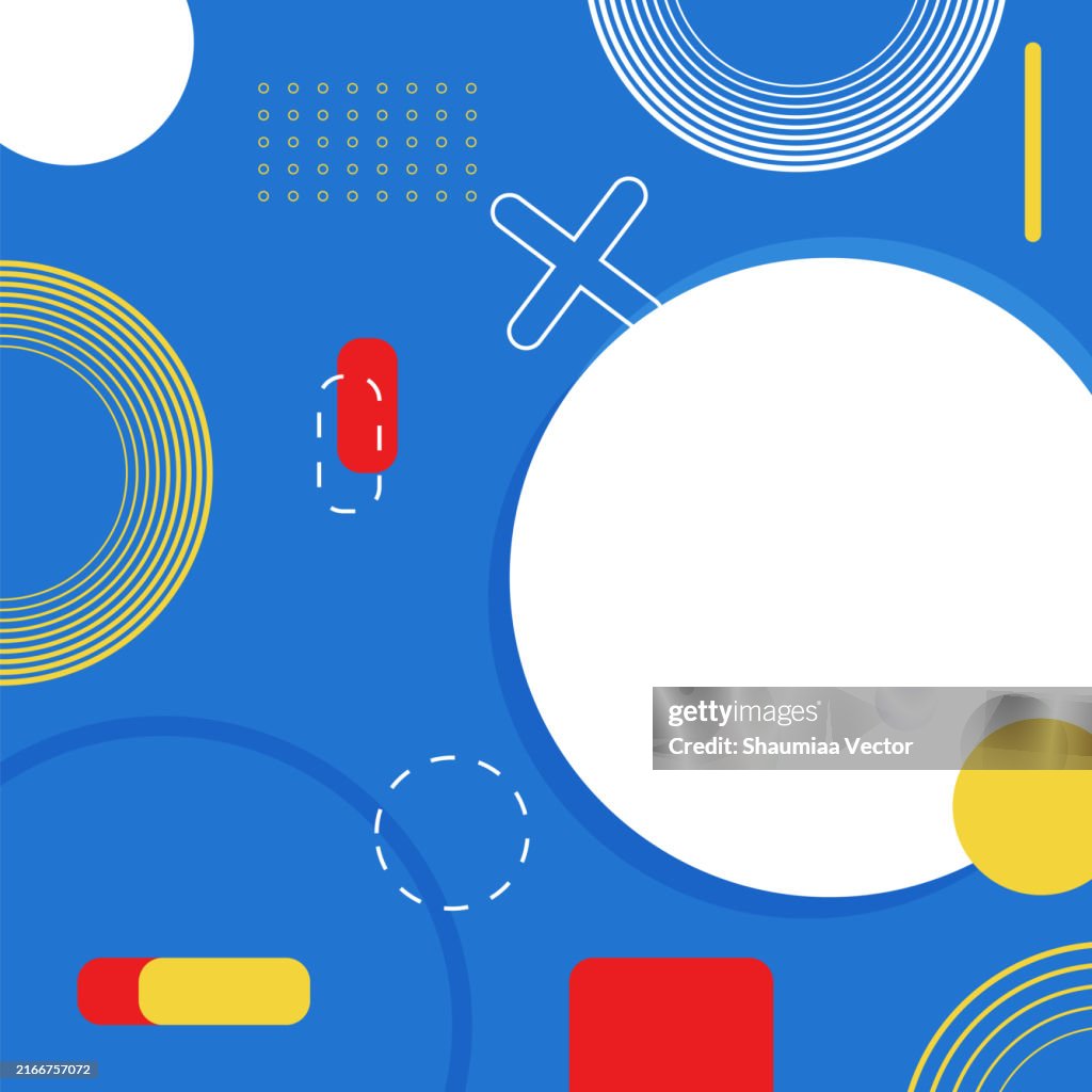 Simple business webinar social media stories post template with geometric circle frame on blue background